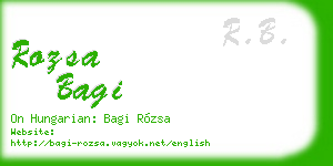 rozsa bagi business card